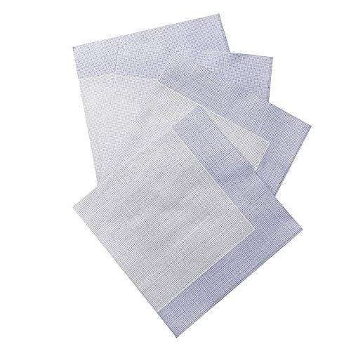 White with Blue Threads Disposable Napkins 16x16 Inches 600 Count R9878