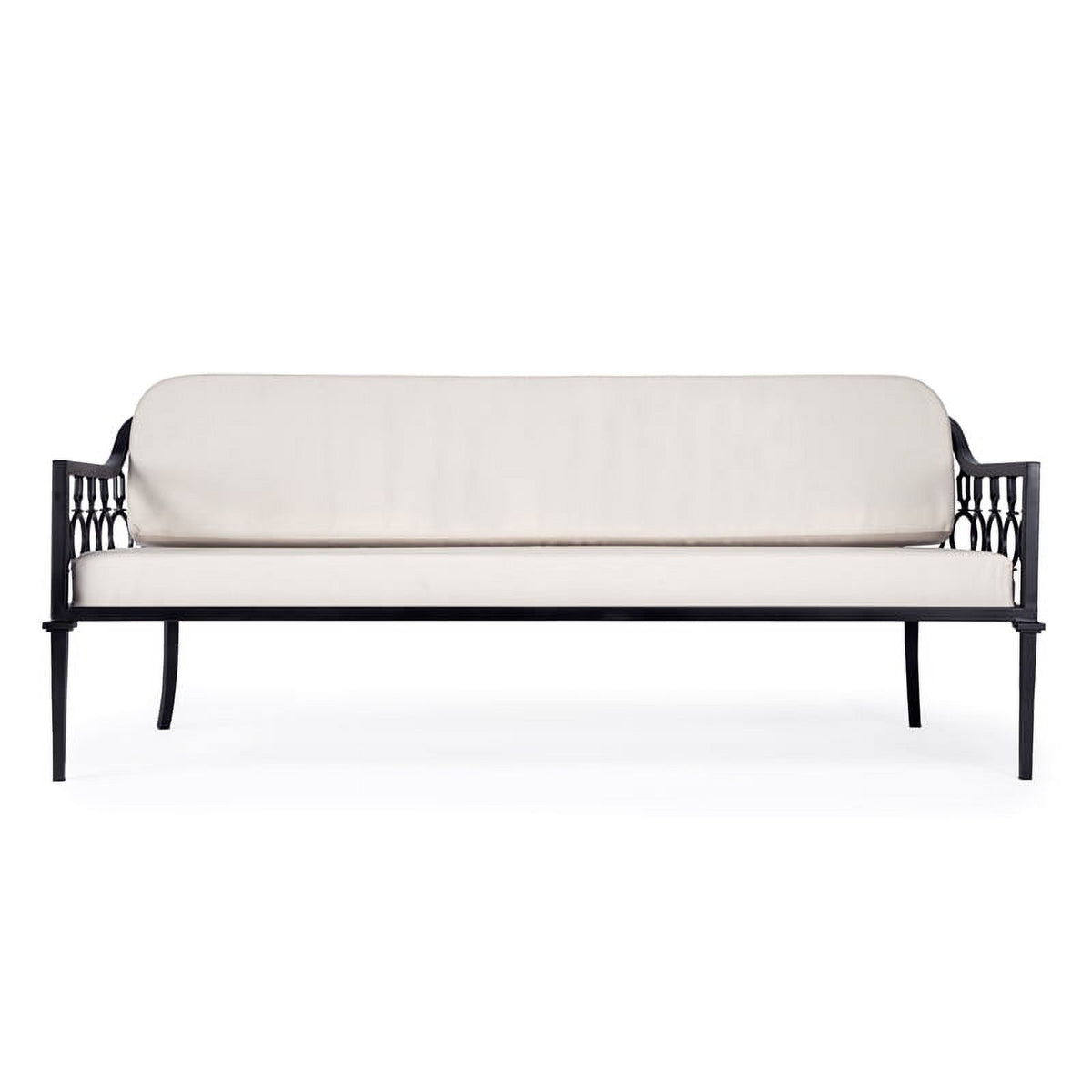 Black Iron Upholstered Outdoor Sofa I7981