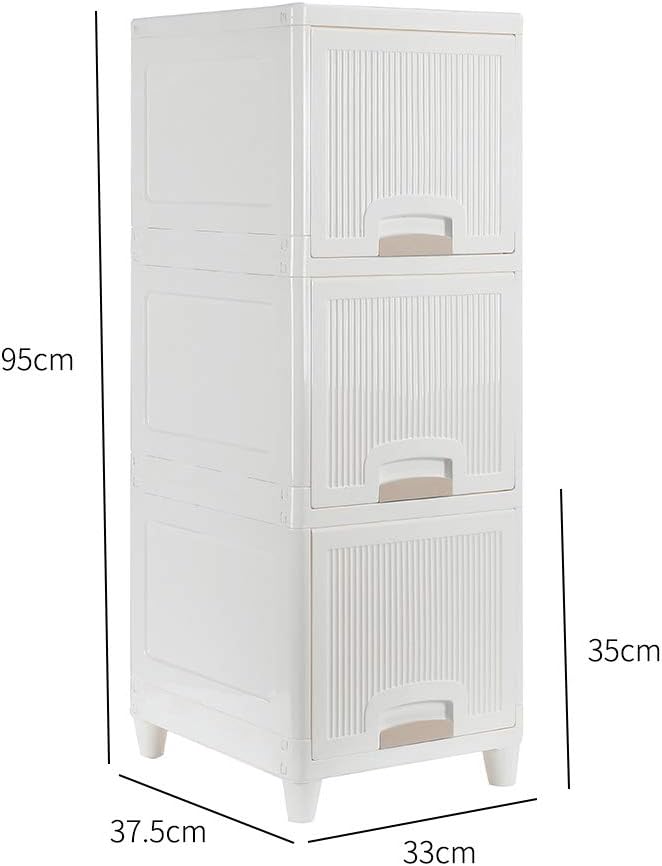 3-Tire Storage Cabinet with 2 Drawers, Pack of 2 R241465