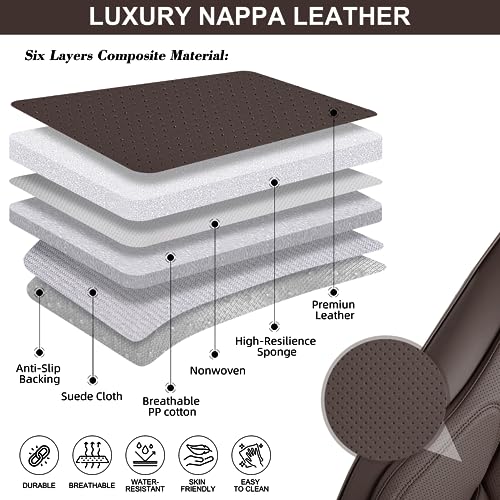 Black&Navy Waterproof Leather Car Seat Covers Full Set U860773
