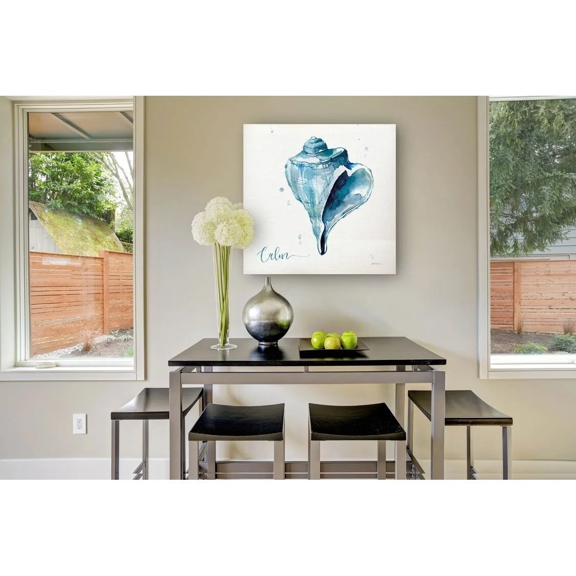 Blue Shell Calm Gallery Wrapped Canvas 10x10 H457