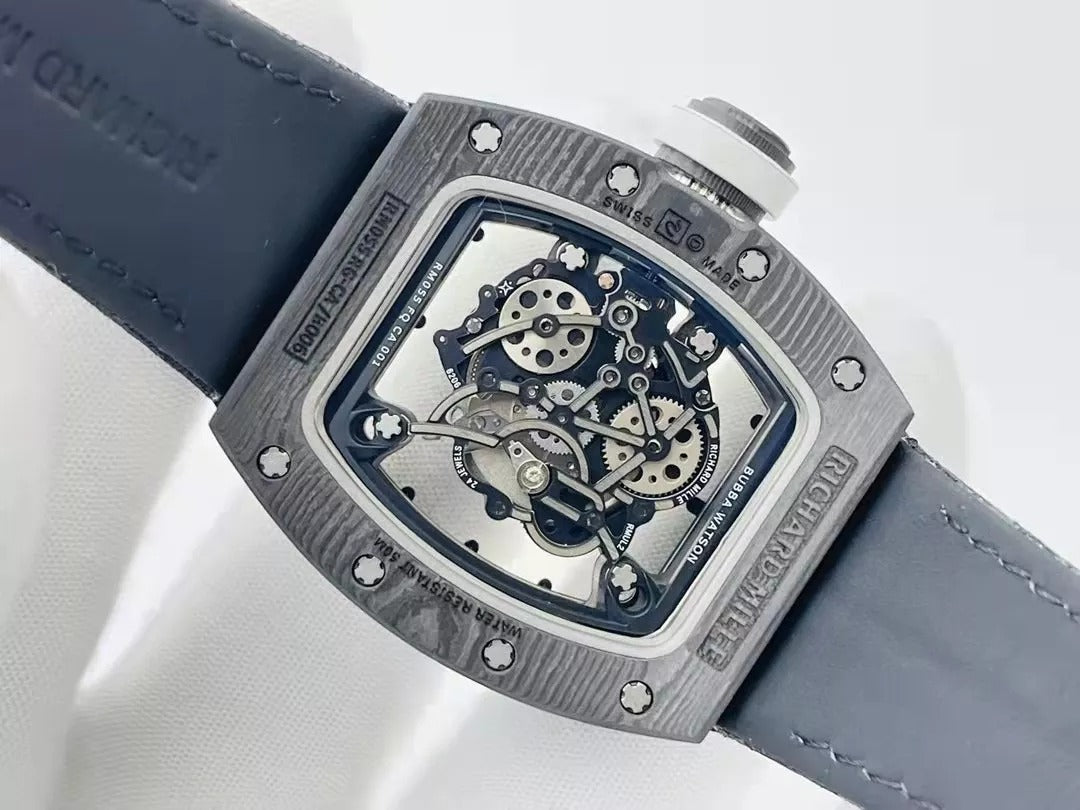 Skeleton Dial Black Bezel Black Canvas Strap L608483