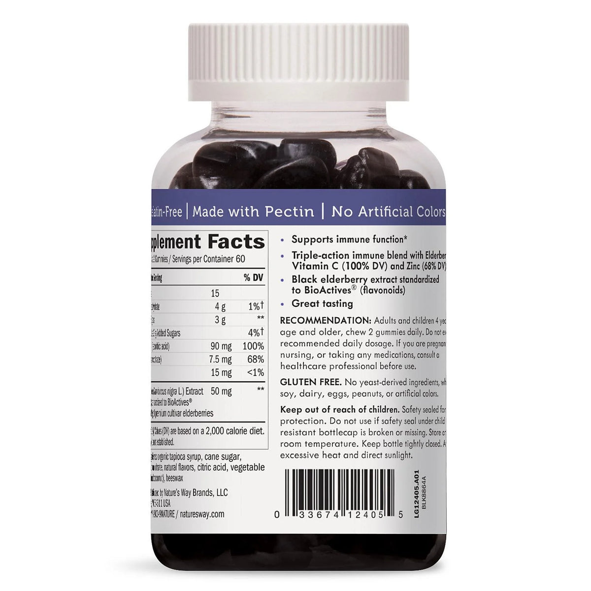 Elderberry Herbal Gummies, Gluten Free (120 Count) T216