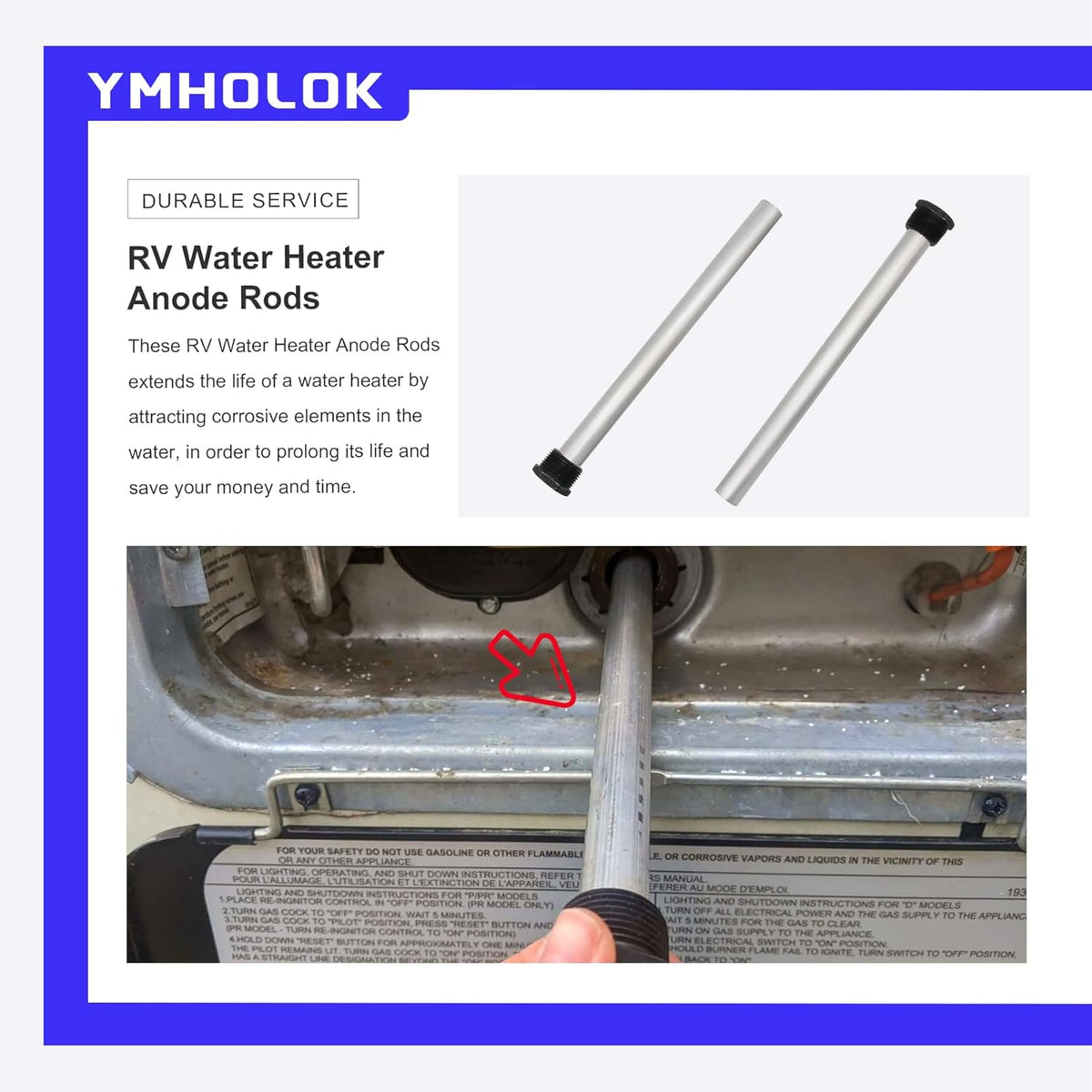 2Pack 9.25" x 3/4" NPT Magnesium Anode Rod Y23942