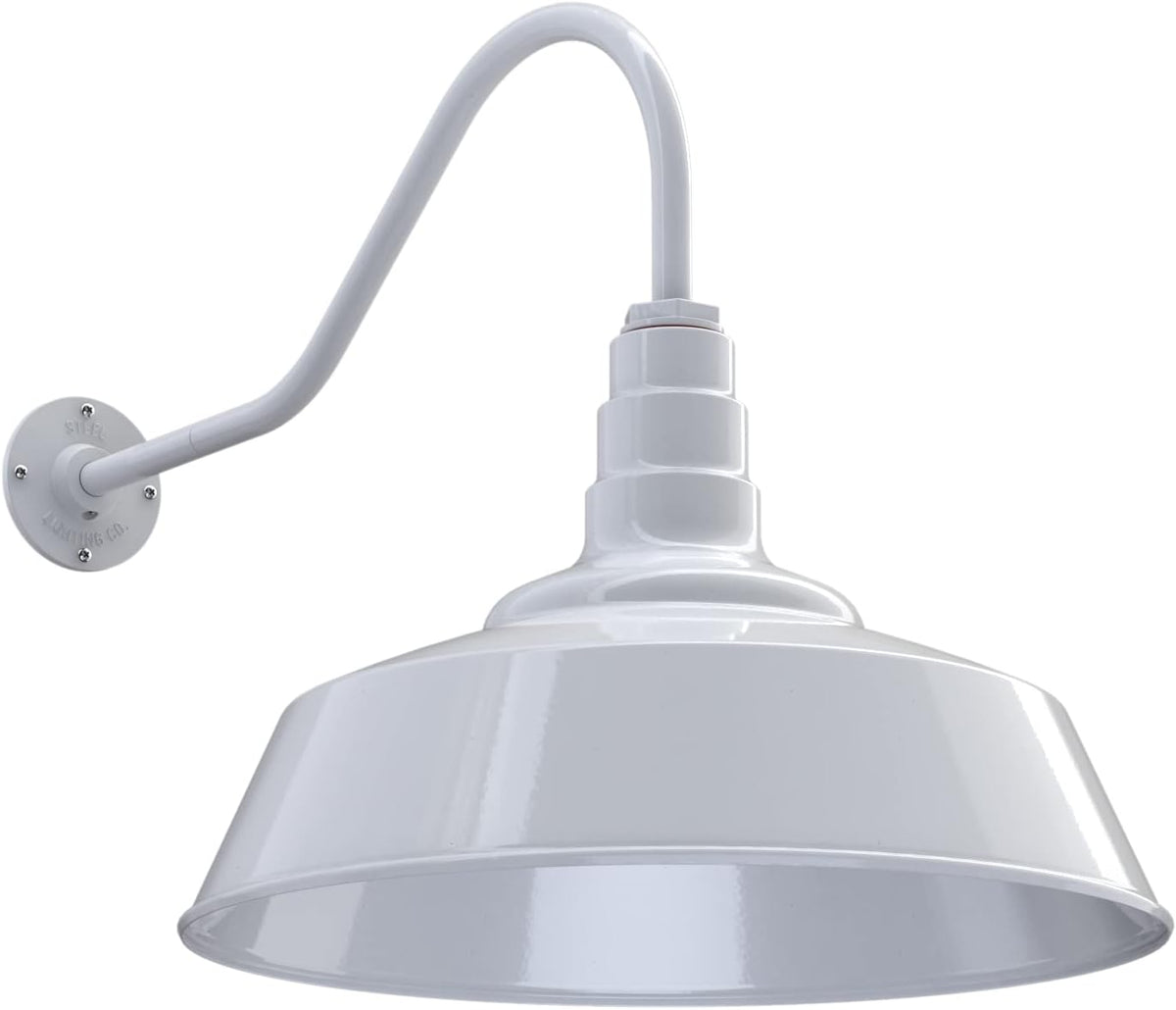 Gooseneck Barn Light Matte Black with Brass Interior U2828