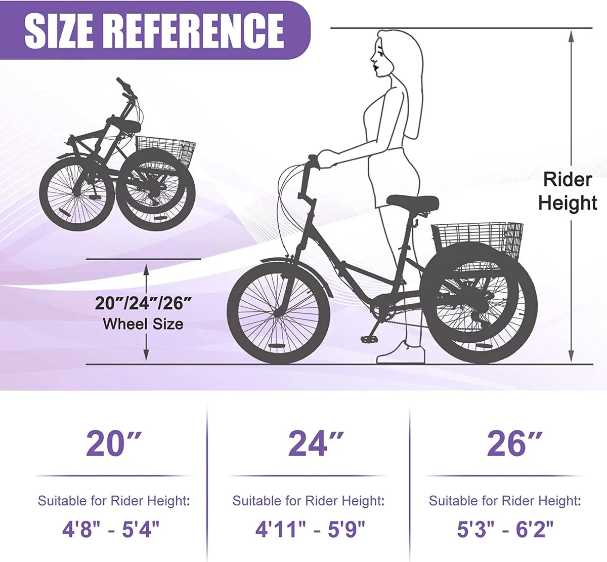 7 Speed 24 inch 3 Wheel Adult Tricycle with Basket U27555