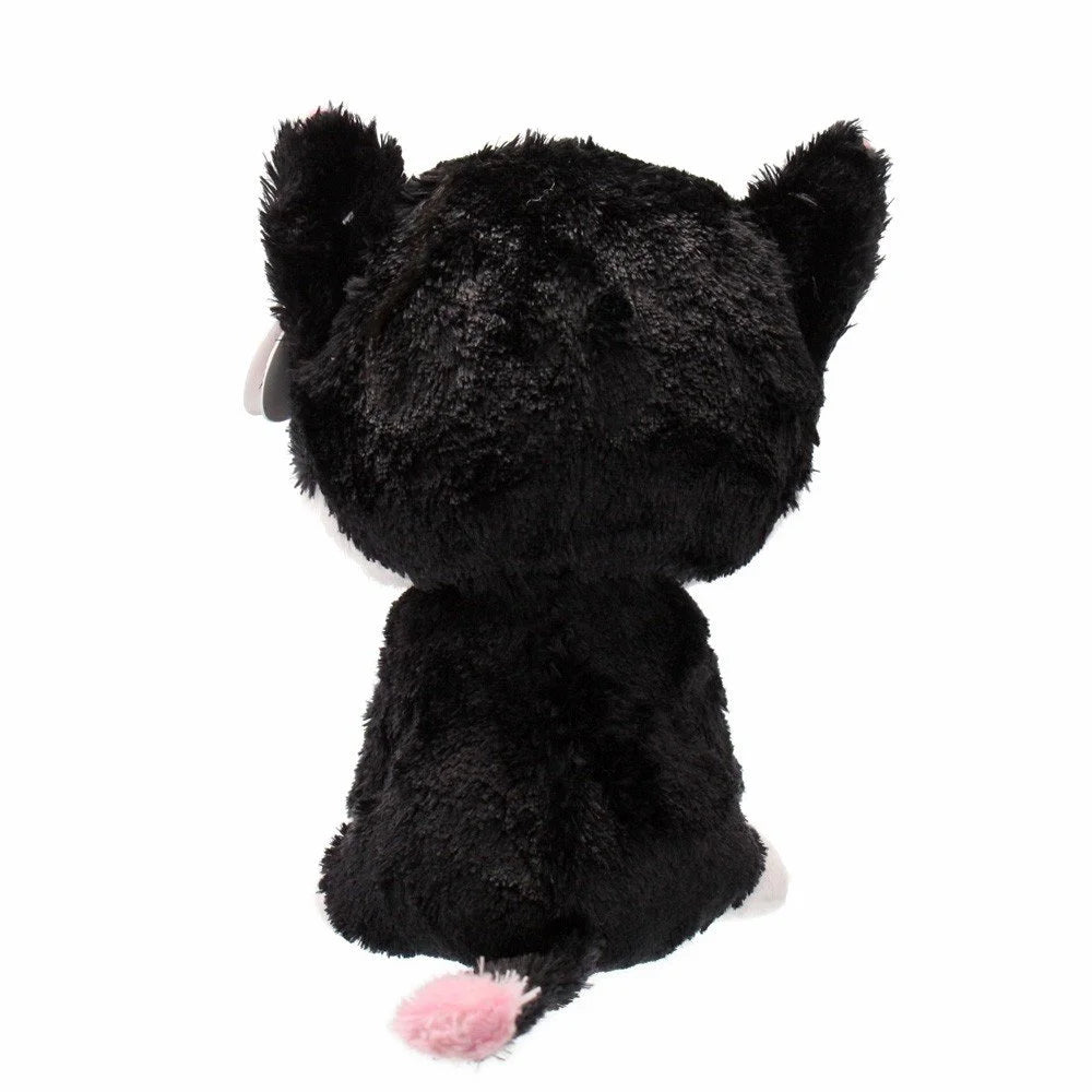 Black & White Cat Plush with Glitter Eyes N222564