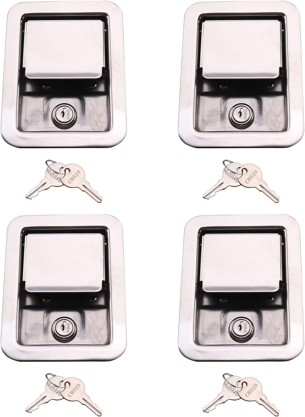 4Pcs Trailer Toolbox Lock RV Handle Latch with Same Keys Z40340