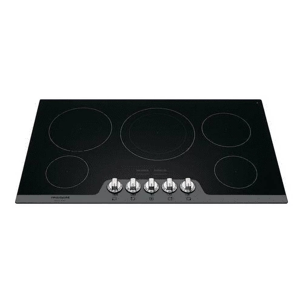 36 Electric Cooktop with 5 Elements Ceramic Glass Stainless Steel P181733