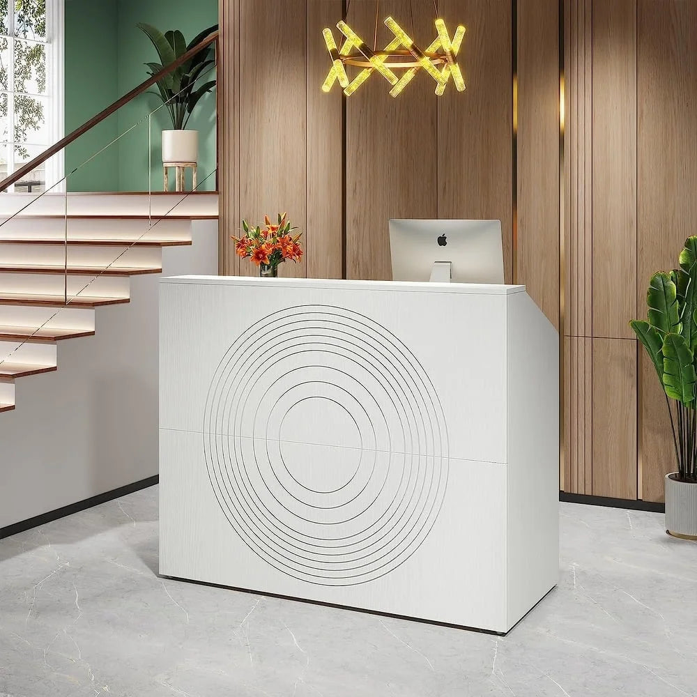 47 Inch Reception Desk with Open Shelves H400