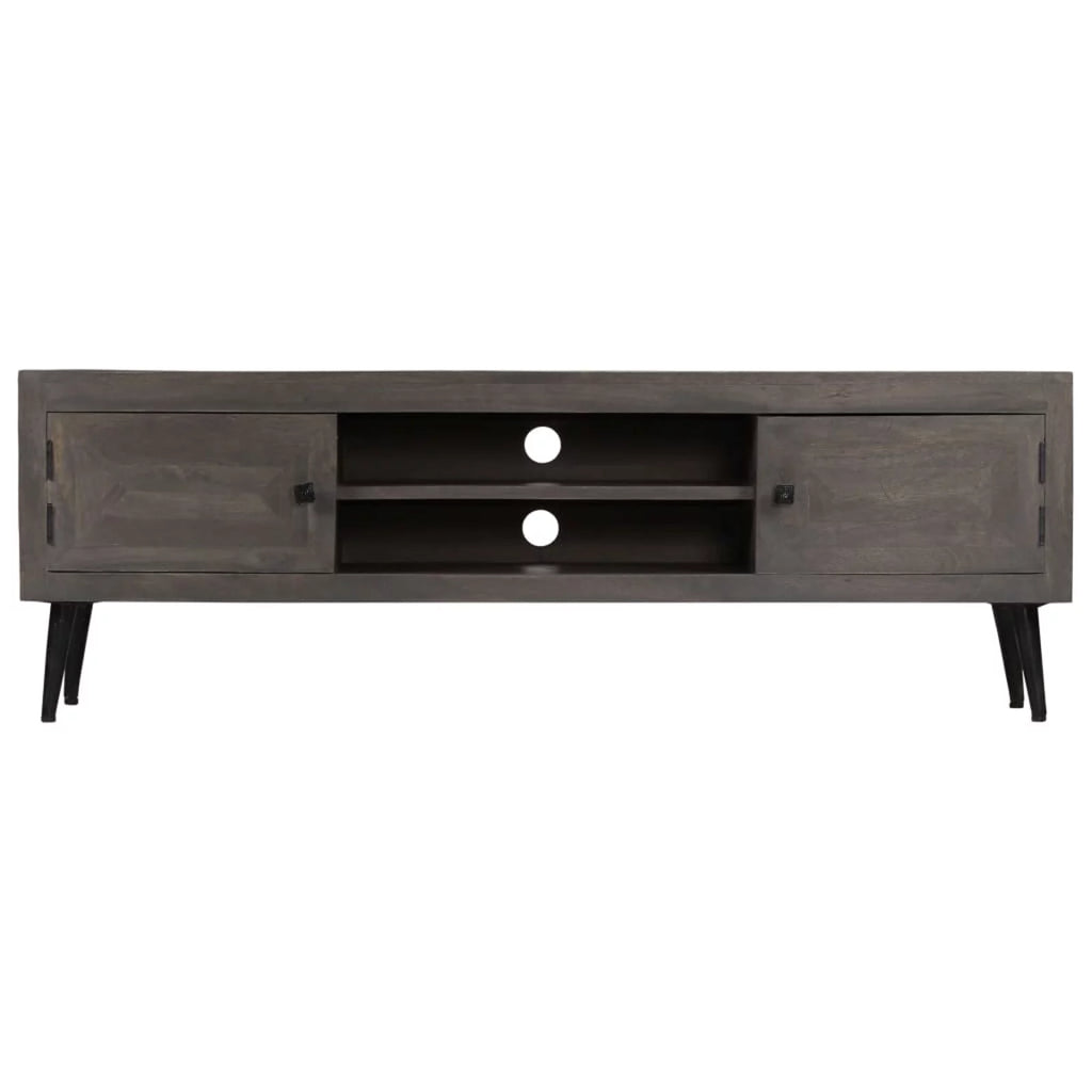 Mango Wood TV Stand with 2 Door Cabinet and 2 Storage Shelves Y5848