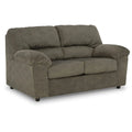 Gray Fabric Wood Loveseat V5934