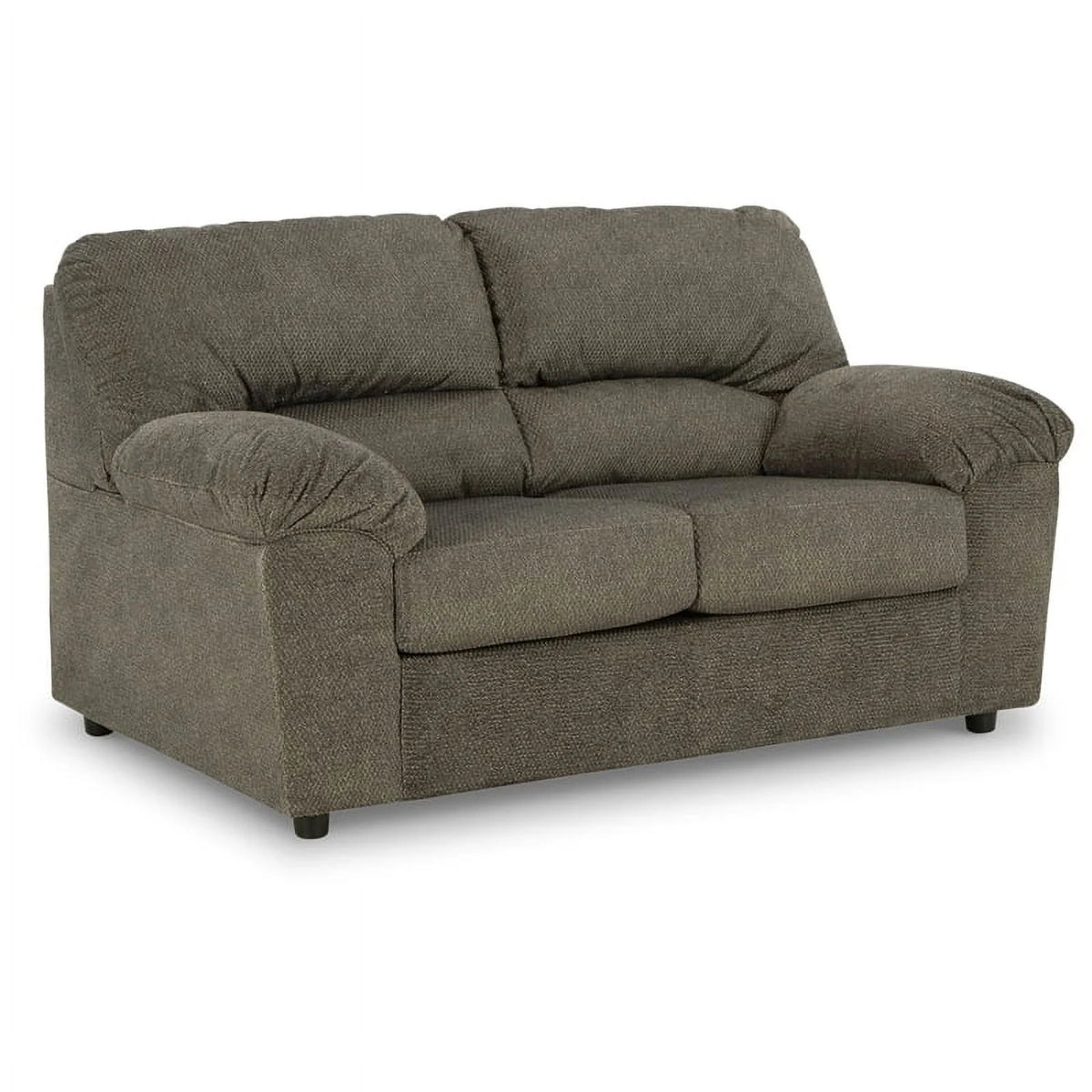 Gray Fabric Wood Loveseat V5934