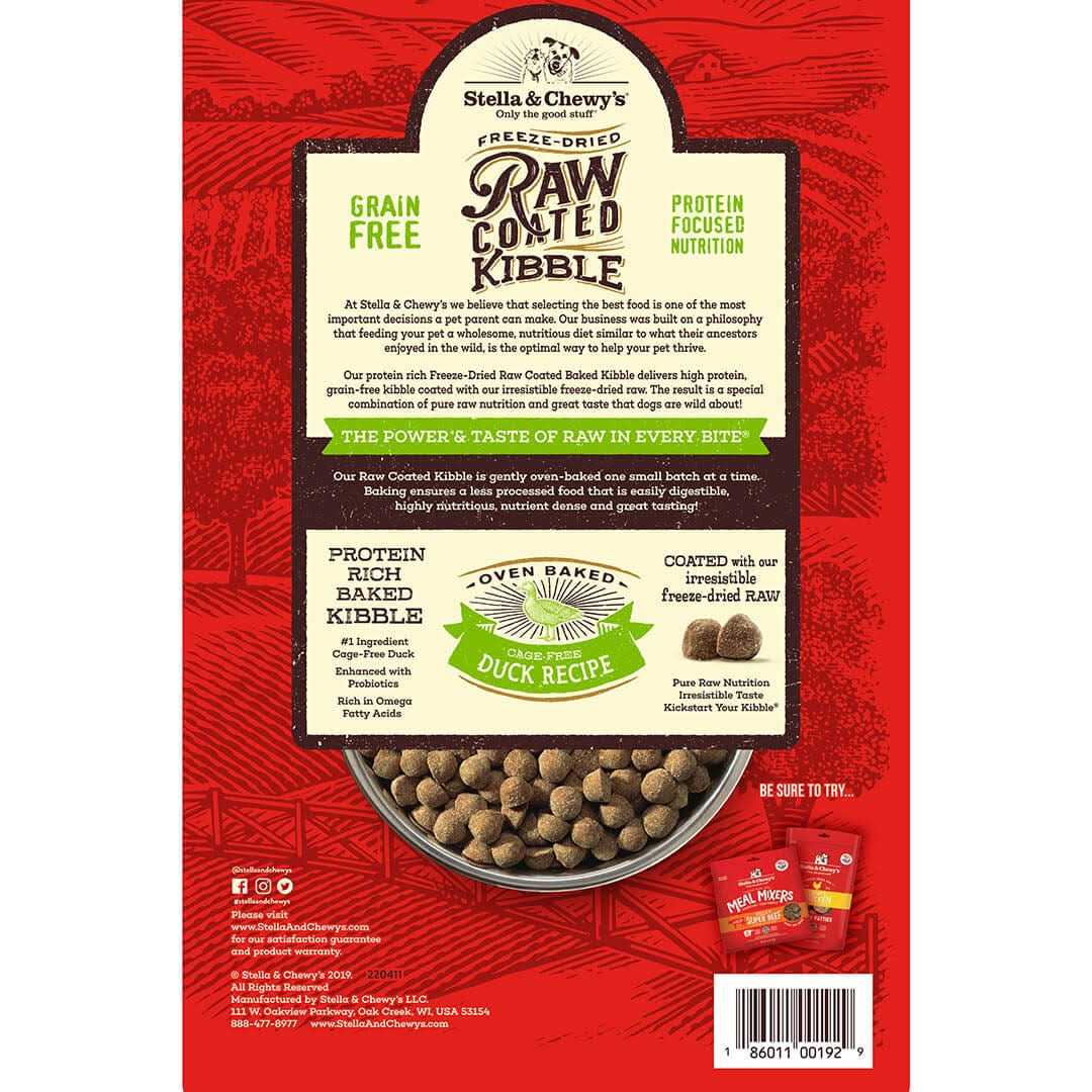 Duck Raw Coated Kibble Dog Food U15166