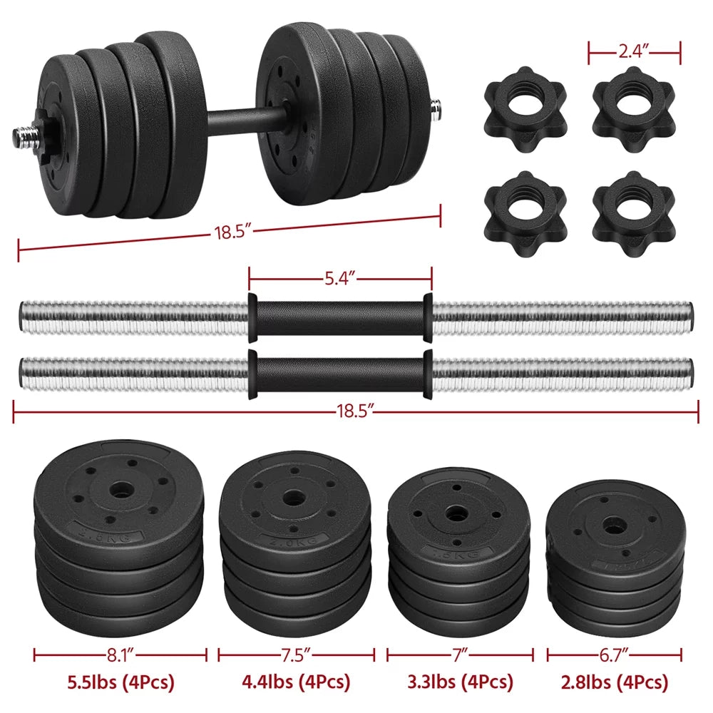 66 Lb. Adjustable Dumbbell Set Black A723