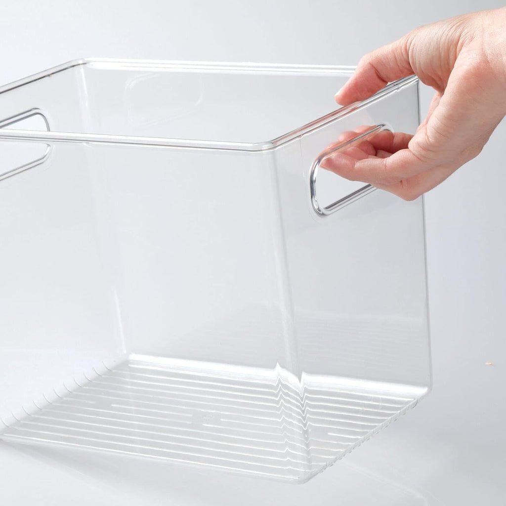 Clear 8 Pack Plastic Storage Organizer Bin Basket with Handle H3754
