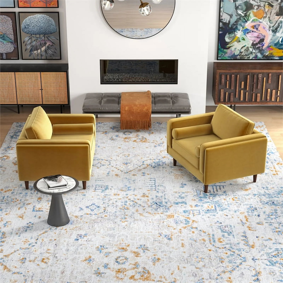 Velvet Lounge Chair Set of 2 B303918
