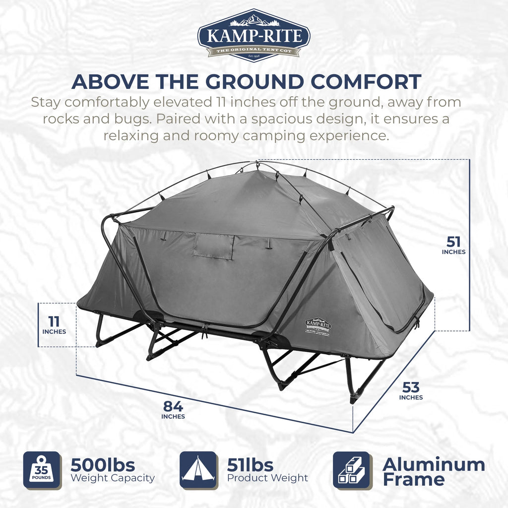 2 Person Elevated Cot, Lounge Chair, & Tent Q823