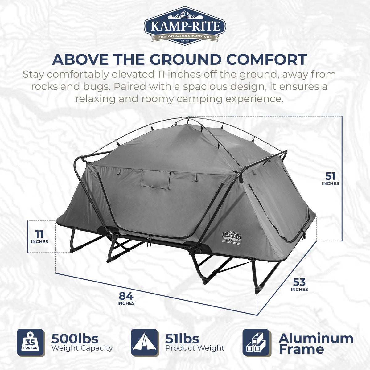 2 Person Elevated Cot, Lounge Chair, & Tent Q823