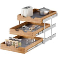 2 Tier Pull Out Wood Cabinet Organizer O5557