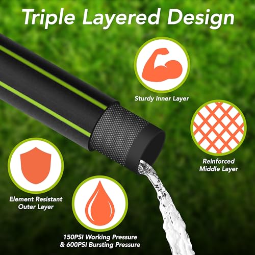 Heavy Duty 3ft x 5/8" Garden Hose with Spray Nozzle F378