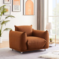 Rust Red Cotton Linen Accent Chair Z879295