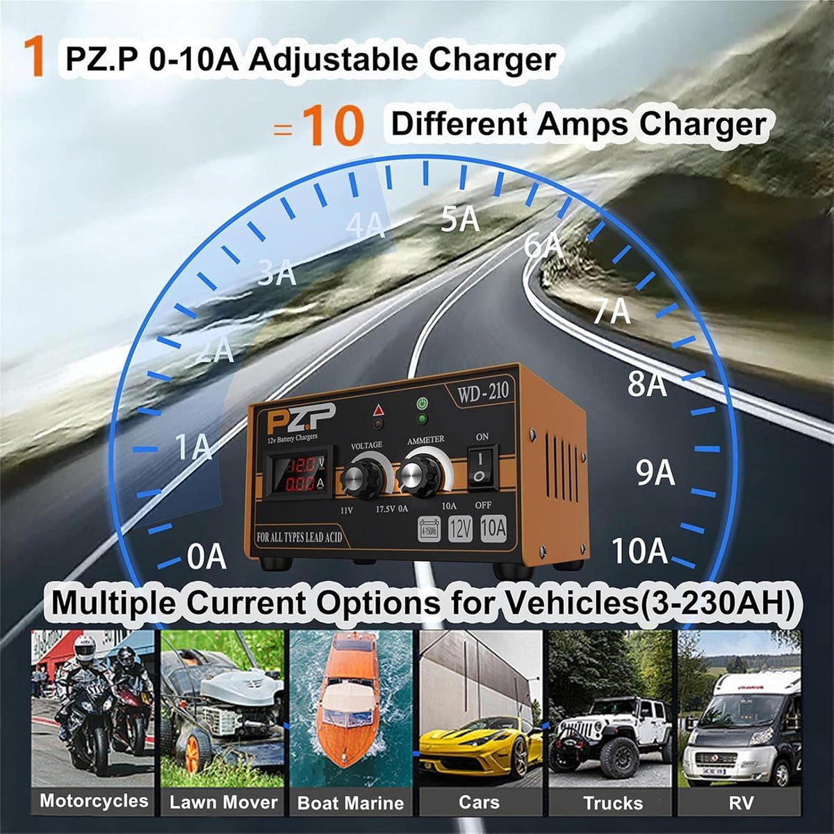 12V/24V Manual Battery Charger U818