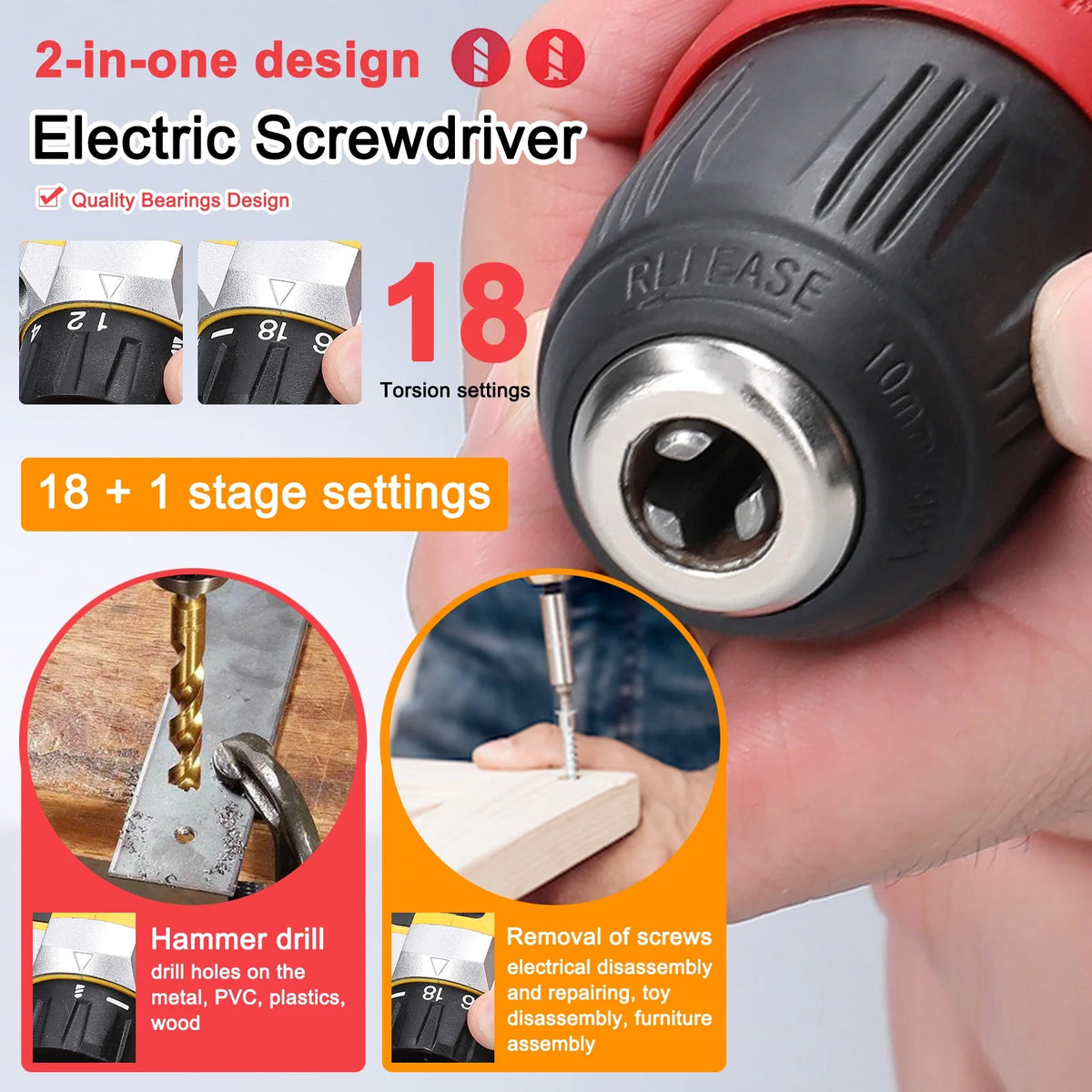 Electric Screwdriver 12 V Brushed Motor H2897