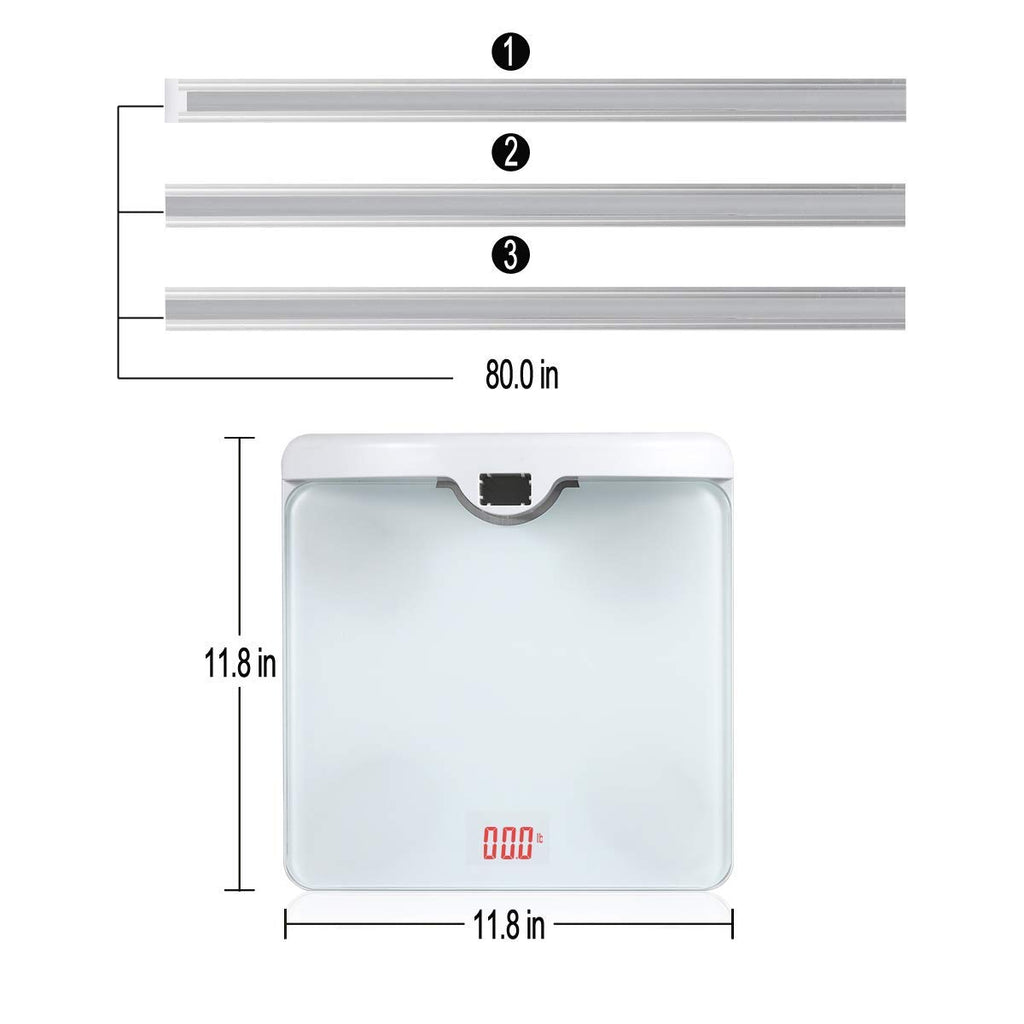 Digital Scale 2-in-1 200cm & 200lb Height Measurement Scale with Height Rod A375684