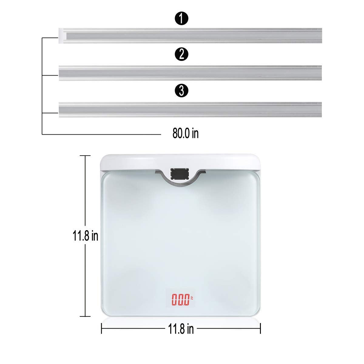 Digital Scale 2-in-1 200cm & 200lb Height Measurement Scale with Height Rod A375684
