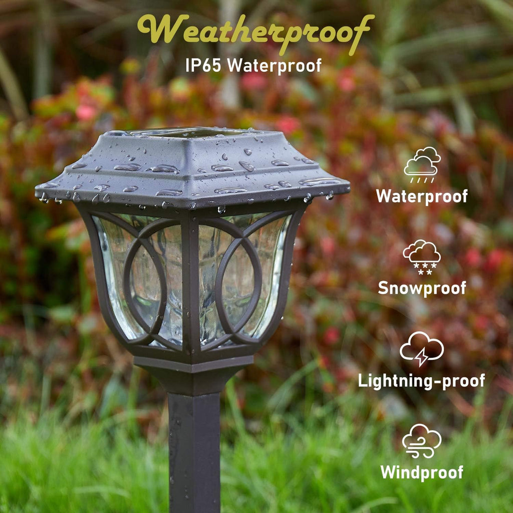 6 Pack Solar Powered Waterproof IP65 LED Pathway Lights G8470