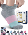 6 Pairs Low Cut Seamless Diabetic Ankle Socks R8753