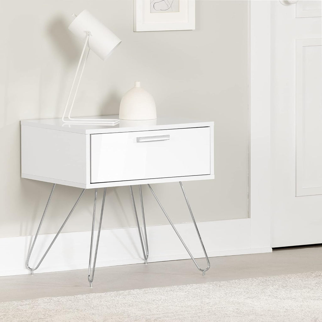 Pure White Scandinavian Nightstand S57329