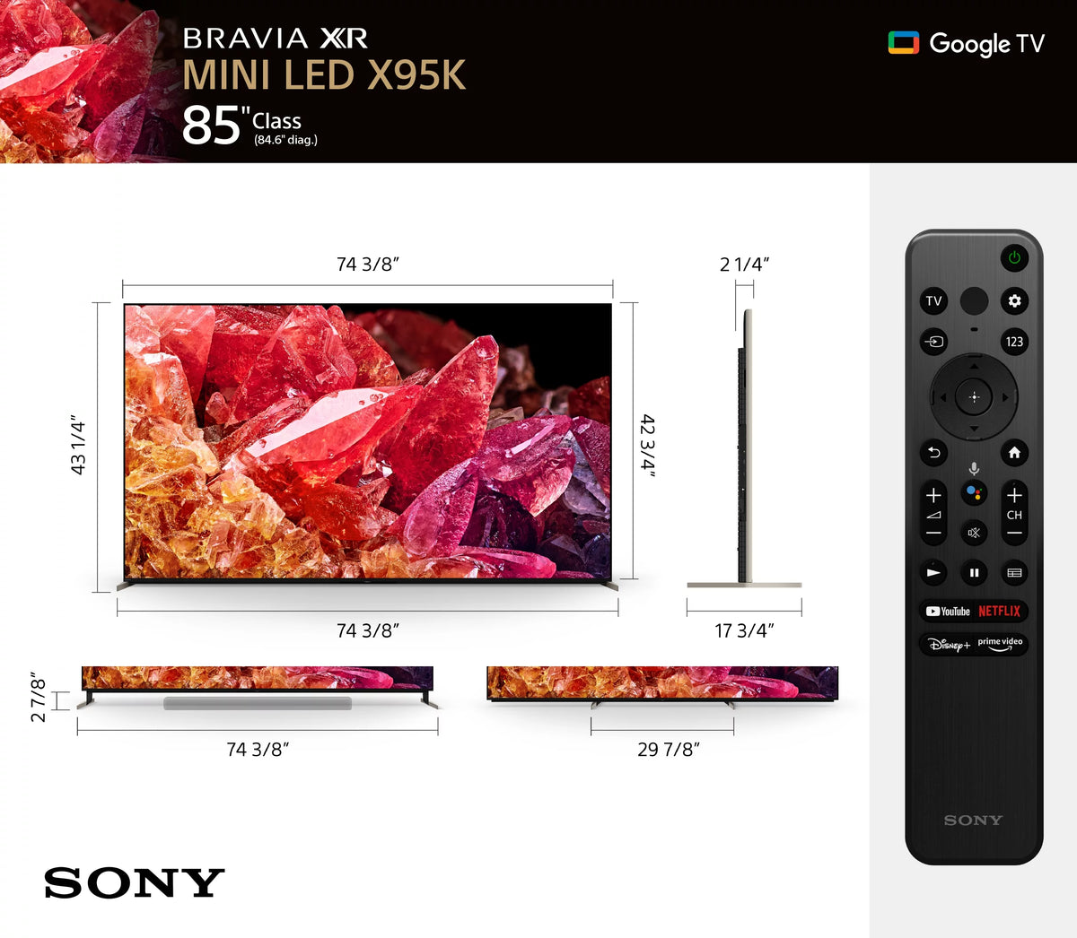 85” 4K HDR Mini LED Smart Google TV G750