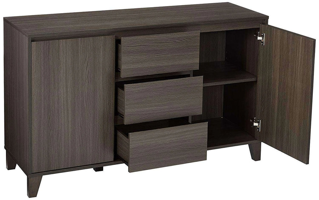 Wood Buffet Server Cabinet with 2 Doors & 3 Drawers M98374