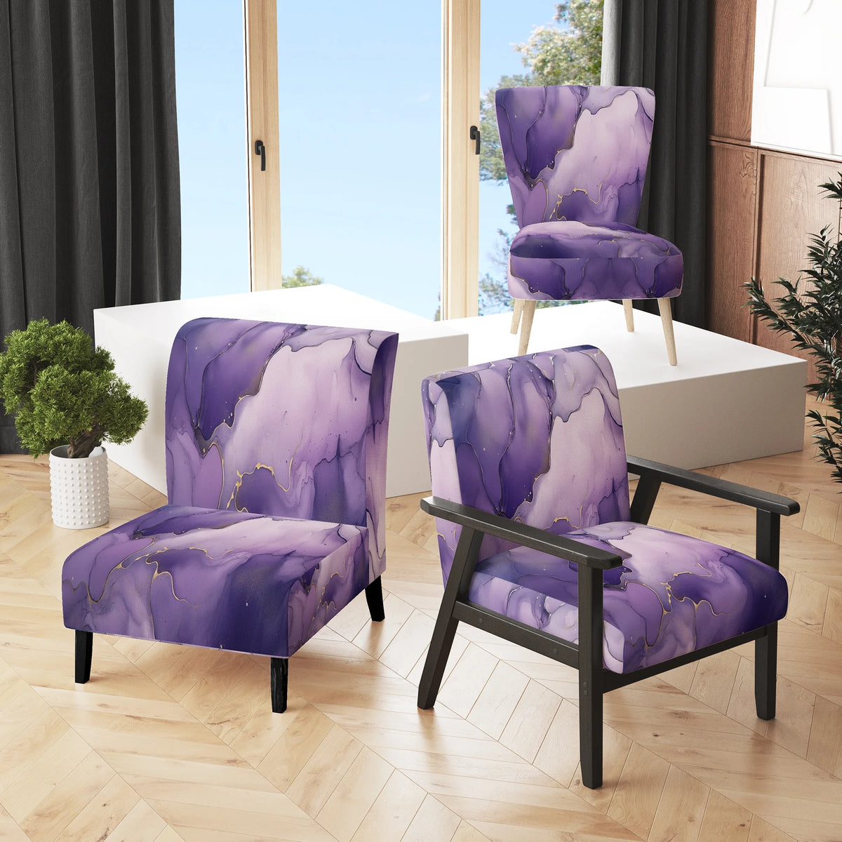 Purple Upholstered Accent Chair A378