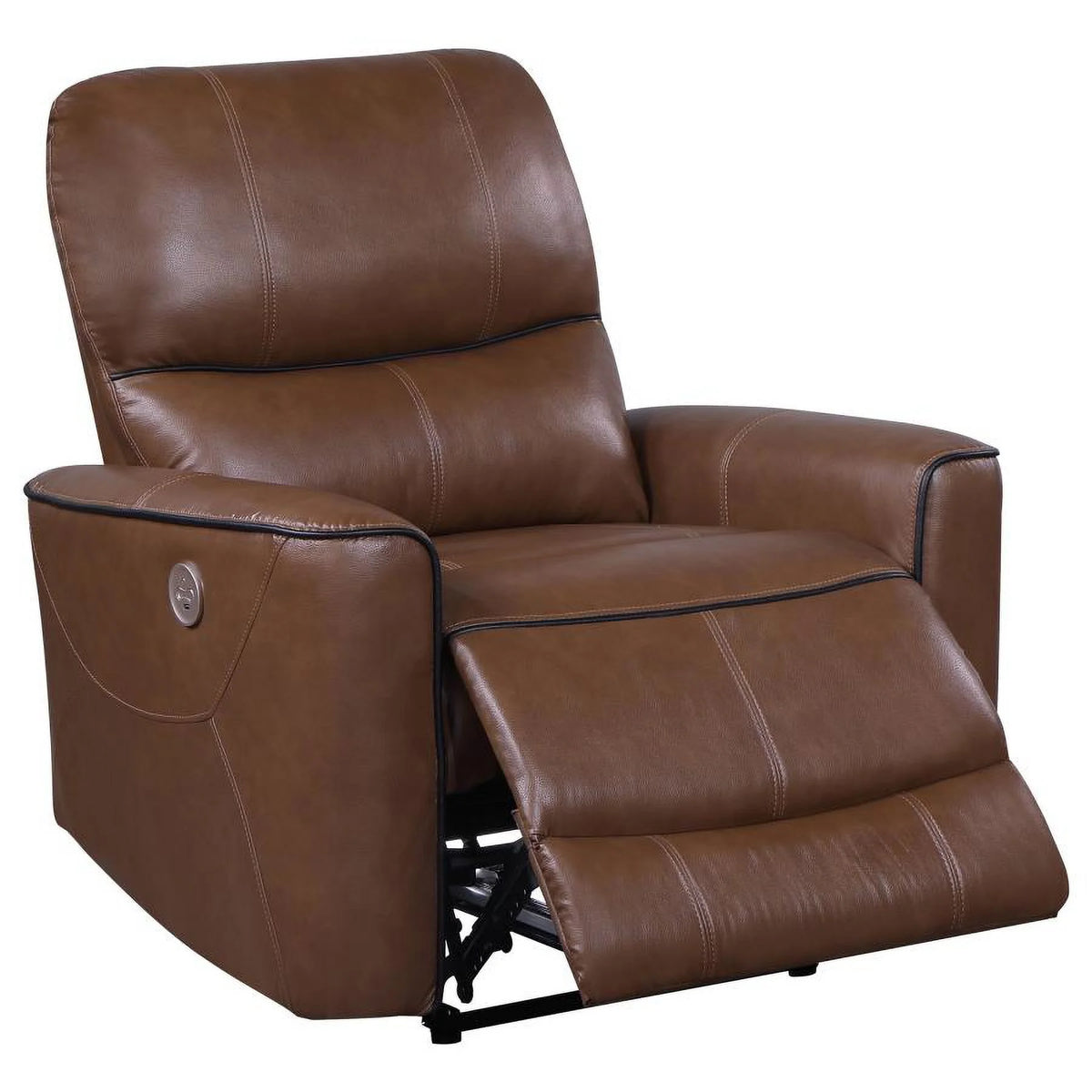 Saddle Brown Upholstered Power Recliner Chair K562