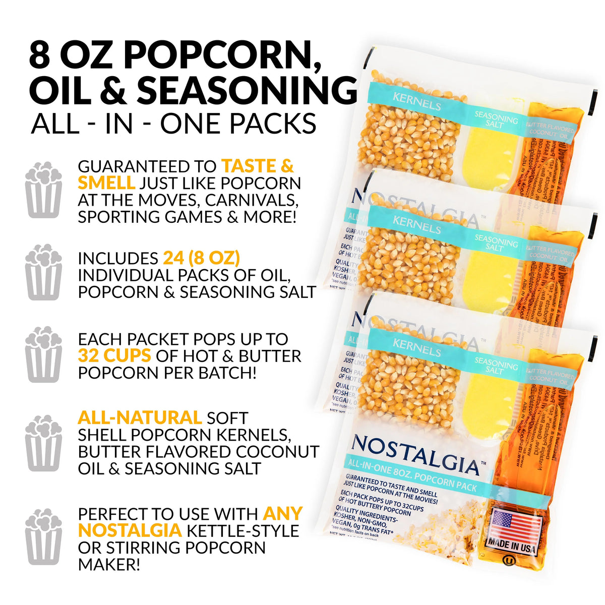8-Ounce Popcorn Oil & Seasoning Salt 24 Count C94922