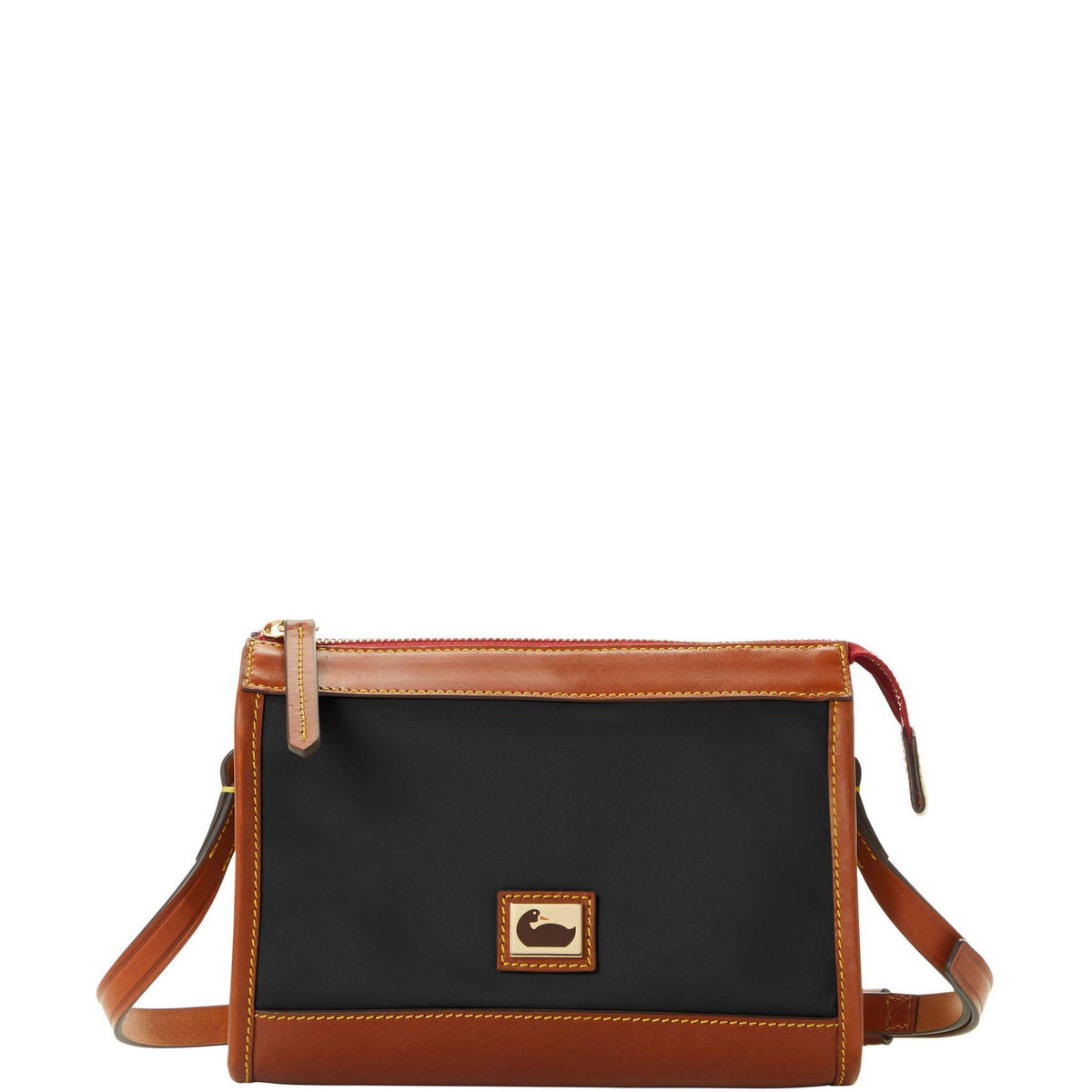 Black/Gold Nylon Zip Crossbody P57576