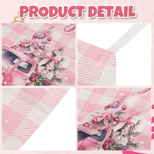 4Pcs Pink Christmas Kitchen Cooking Aprons R55779