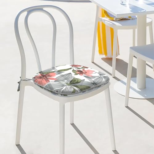 16x17 Inch Flower Blue Set of 4 Chair Cushions J9775