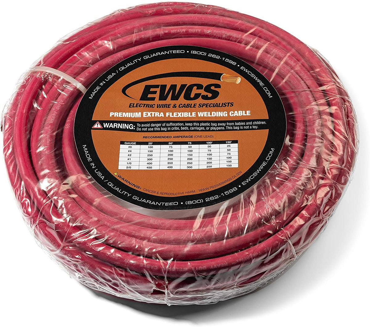 4 Gauge Red Welding Cable 20 Feet X63283