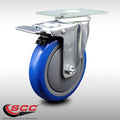 Blue Poly Wheel Stainless Swivel Caster with Total Lock Brake C4866