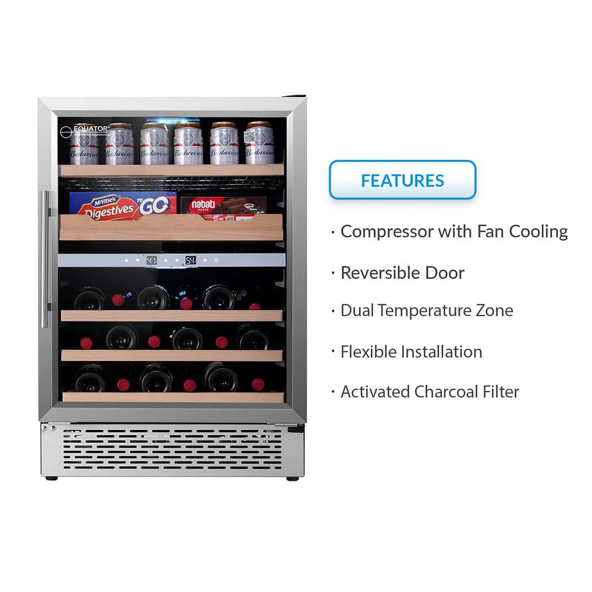 2-Zone Gourmet Center with Wine Bottle Storage H29593