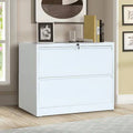 White 2-Drawer Lateral File Cabinet with Lock and Key M381268