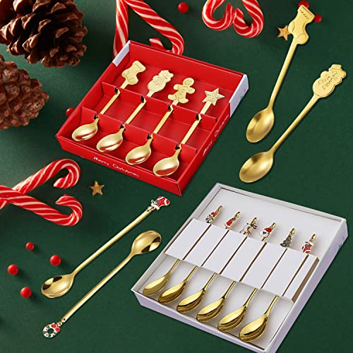 10 Pieces Stainless Steel Christmas Spoons J3518