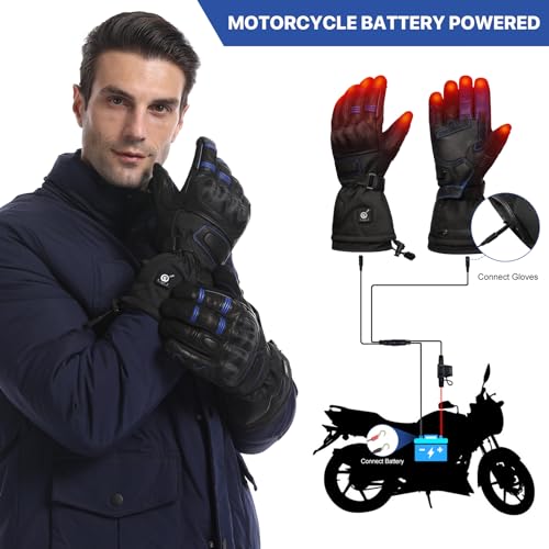 Professional Heated Motorcycle Gloves with 12V Charging Cord W188