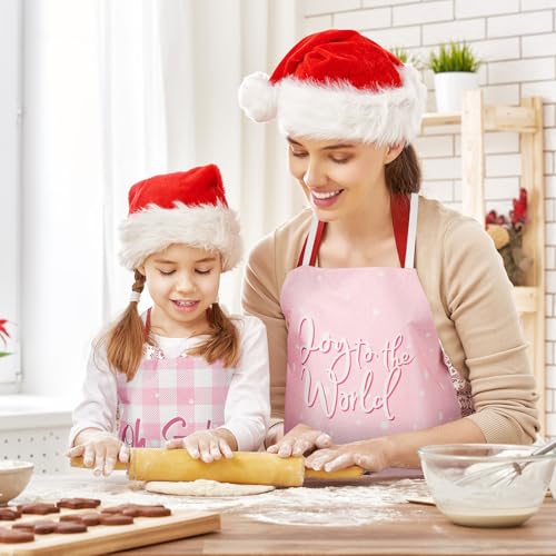 4Pcs Pink Christmas Kitchen Cooking Aprons R55779