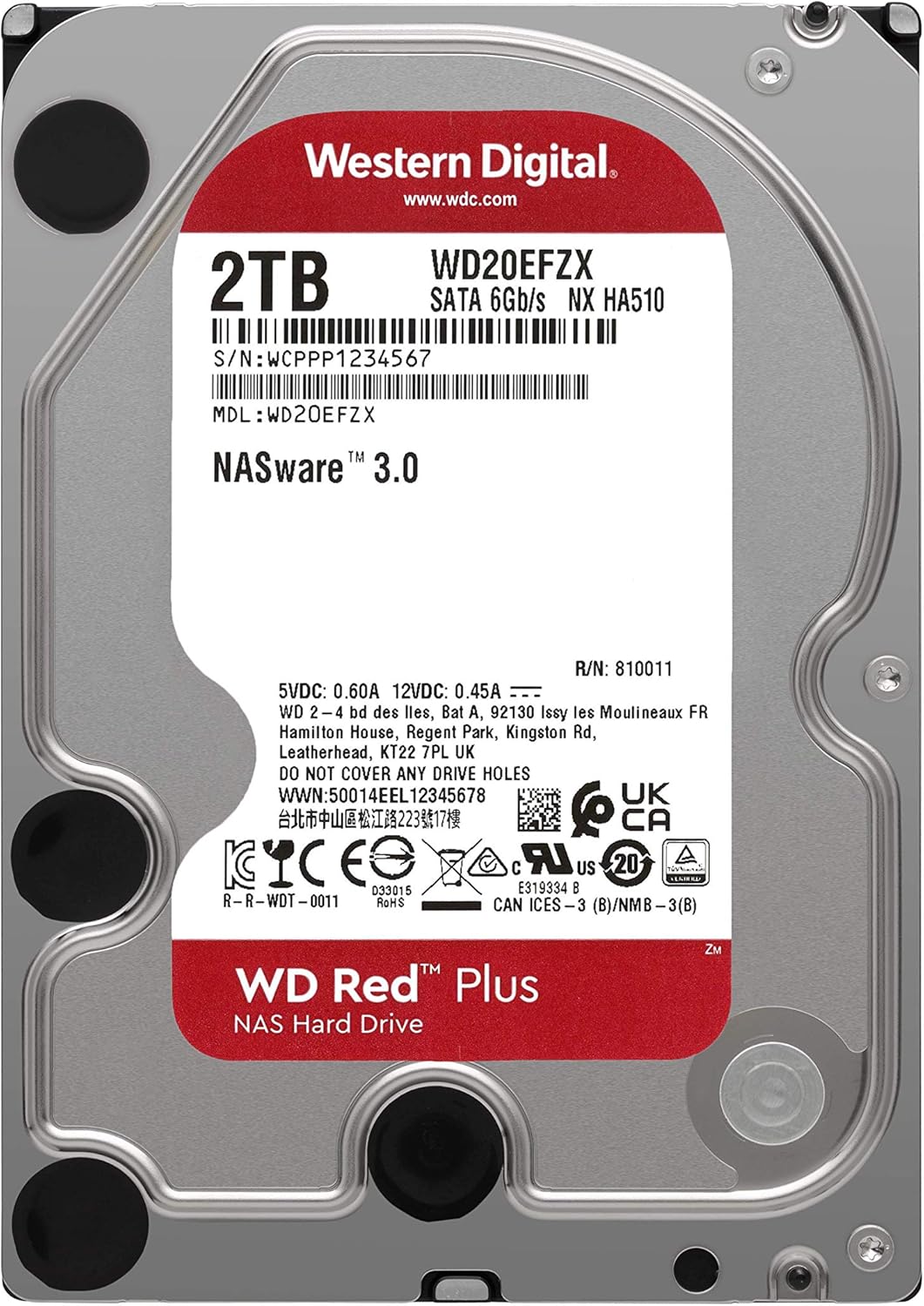 10TB 7200 RPM SATA 6 Gb/s CMR 256 MB Cache 3.5 Internal Hard Drive K43682