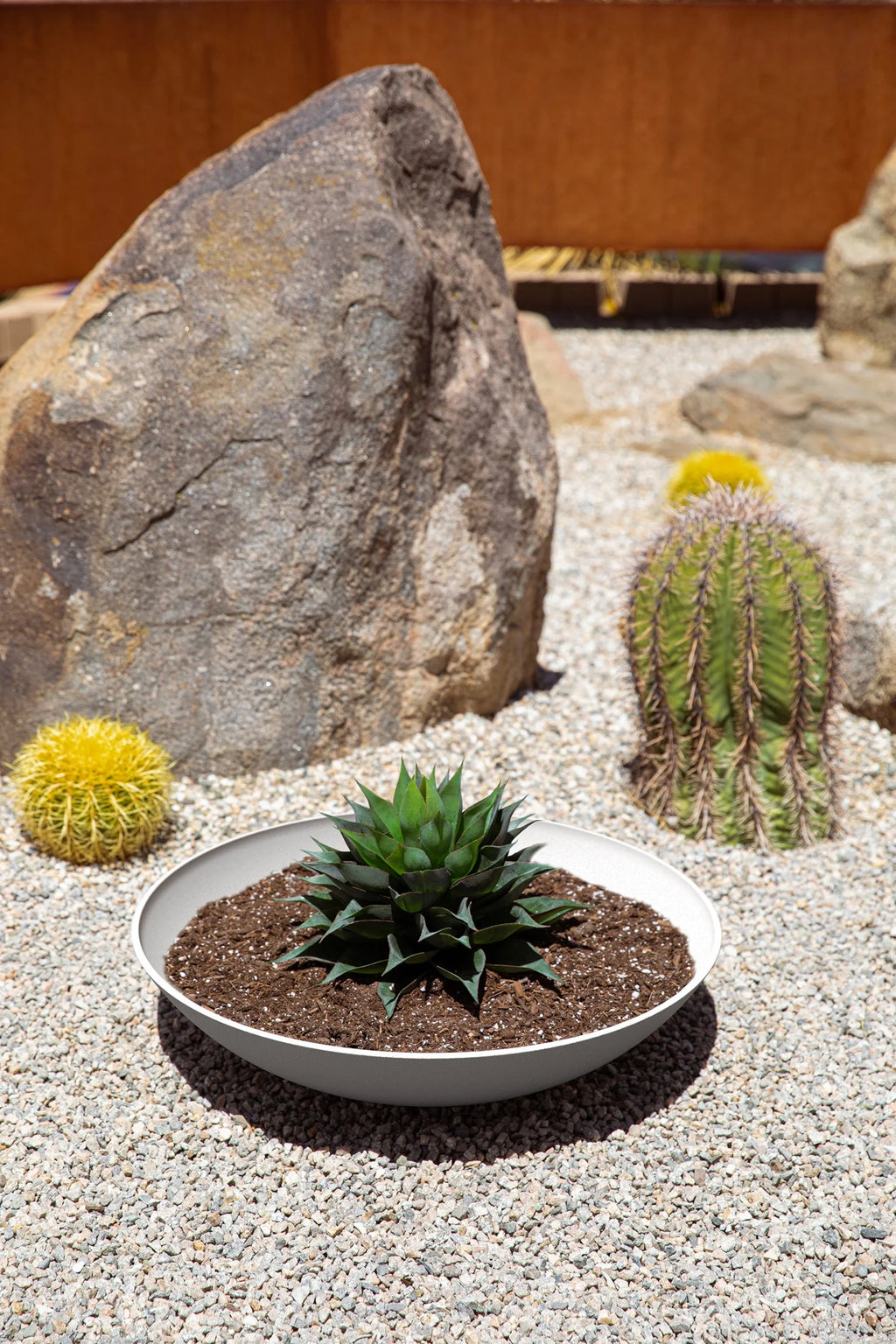 24" Plastic-Stone Planter 2-Pack White U741848